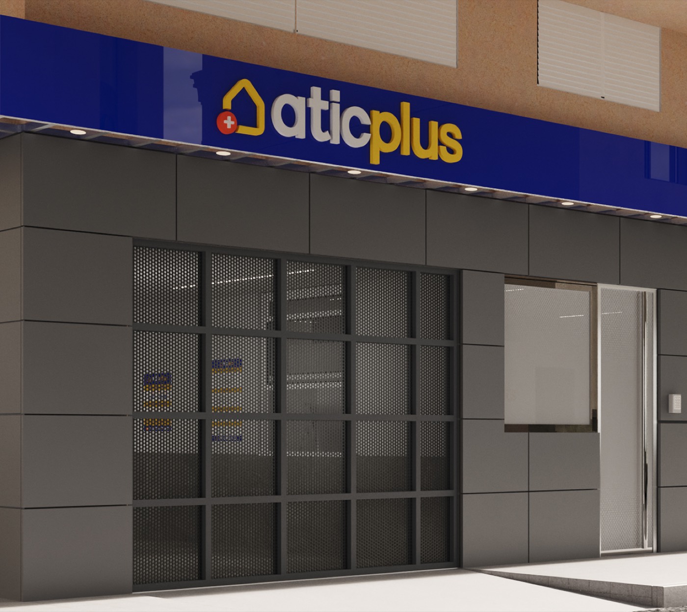 Fachada del local de trasteros AticPlus en Palma